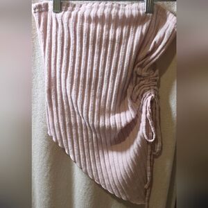 SHEIN Light Pink Ribbed Asymmetrical Crop Top